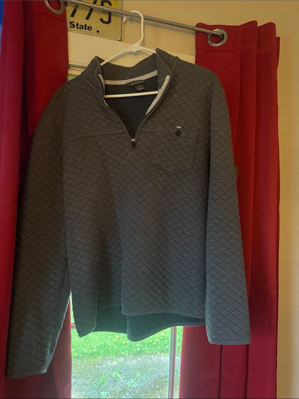 Eddie Bauer Quilted Half-Zip Pullover - Gray
